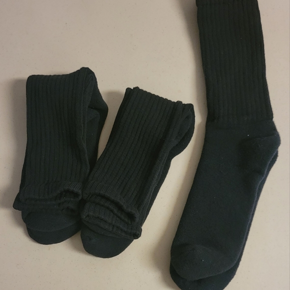 Men's black crew work socks - Picture 2 of 3